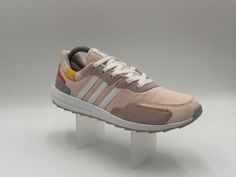 Adidas Retrorun Womens Size 10 Pink White Athletic Running Shoes Sneakers